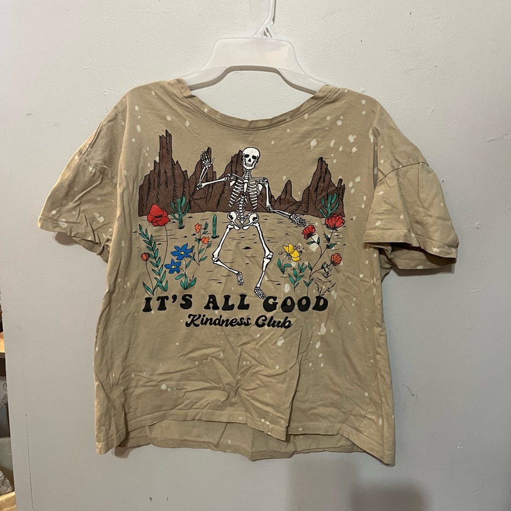 Tan Flectric Pink Kindness Club Tee